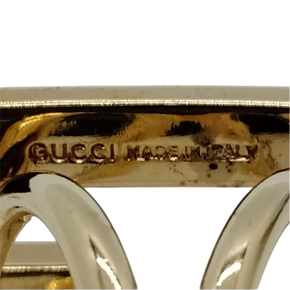 GUCCI G Logo Gold Plated Scarf Ring - Picture 3 of 5